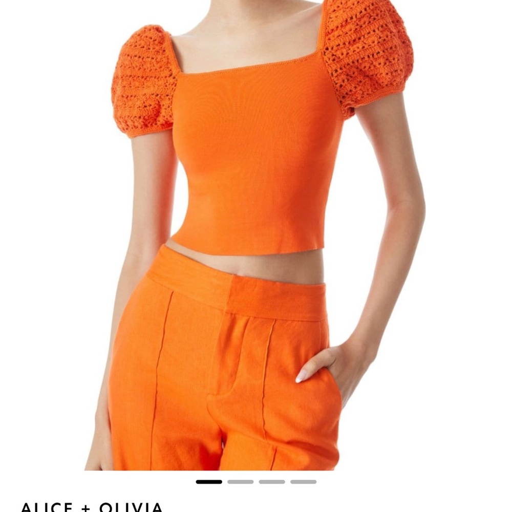 Alice + Olivia's stretch cotton Caley top.